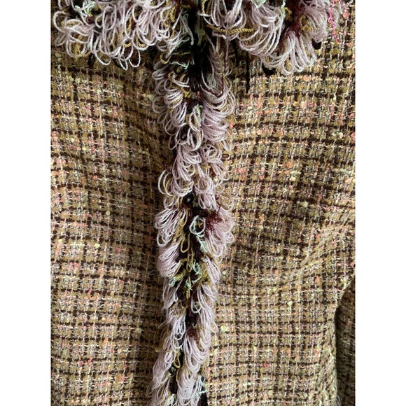 Vintage 80s/90s ABS BY Allen Schwartz plaid wool cropped blazer - Picture 4 of 5